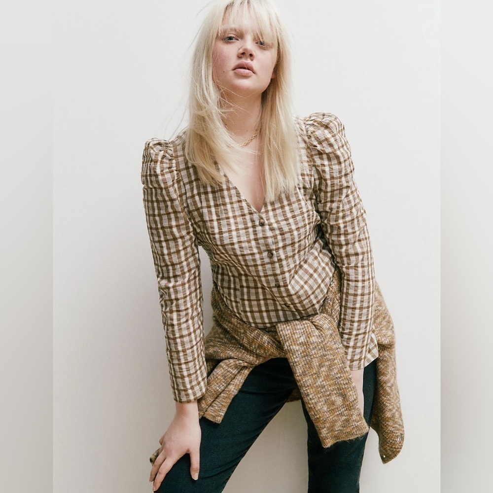 Madewell Westover Top in Sandown Plaid